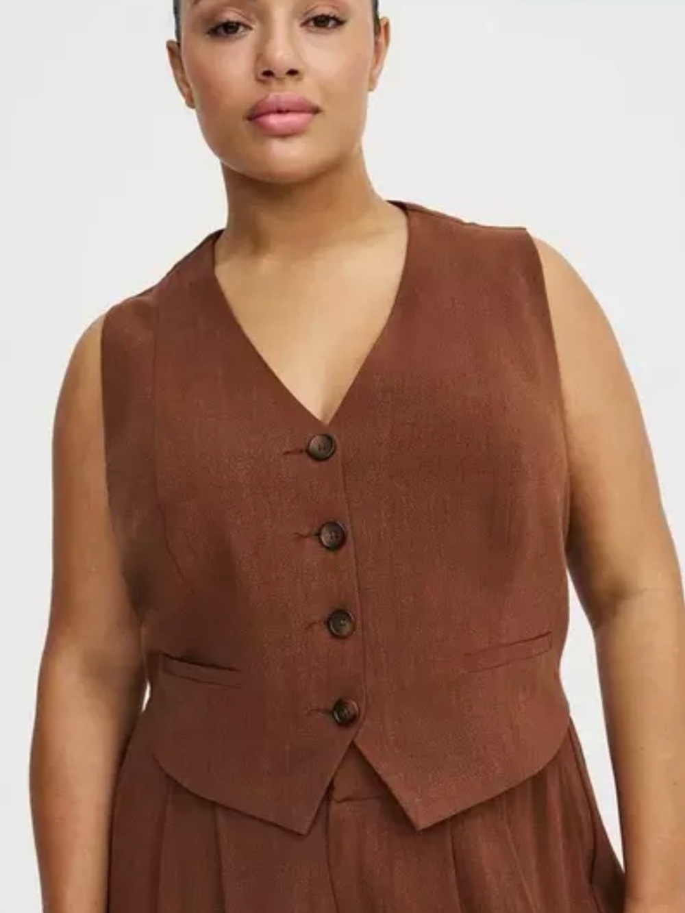 Torrid Tailored Linen Blend Vest NWT